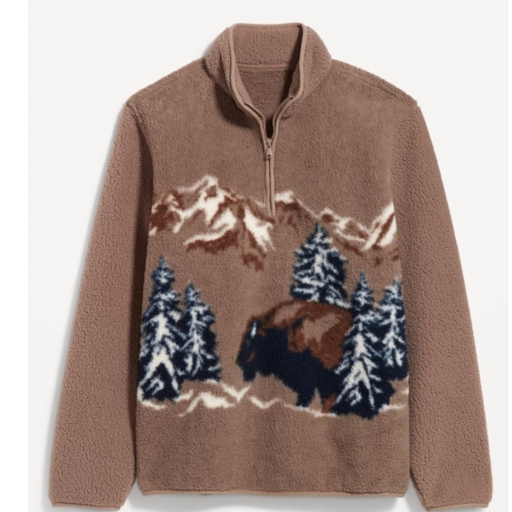 Old navy buffalo Sherpa zip fleece